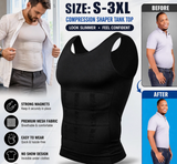 Mens Slimming Body Shaper Belly Chest Compression Vest Girdle T-Shirt Tank Top