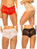 4 Women Sexy Lace Panties Knickers Lingerie Seamless Underwear G String Briefs