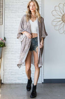 Plus Size NATURAL GEO PRINT MID SLEEVE KIMONO