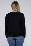 Plus Size Cotton Crew Neck Long Sleeve T-Shirt