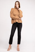 Hooded Brushed Melange Hacci Sweater