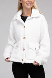 Cozy Sherpa Button-Front Jacket