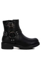 Allux Faux Leather Pin Buckle Boots