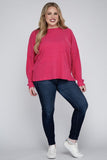 Plus Ribbed Brushed Melange Hacci Sweater