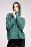 Hooded Brushed Melange Hacci Sweater