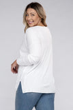 Plus Size Garment Dyed Front Seam Sweater