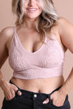 Seamless Padded Textured Brami Plus Size