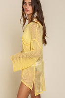 Loose Fit See-through Boat Neck Cover Up