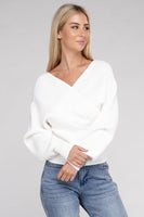 Viscose Cross Wrap Pullover Sweater