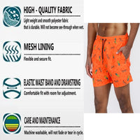 Solid Lined Beach Swim Text Swim Shorts