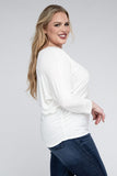 Plus Size Luxe Rayon Boat Neck 3/4 Sleeve Top