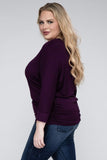 Plus Size Luxe Rayon Boat Neck 3/4 Sleeve Top