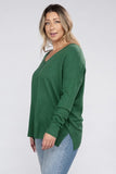 Plus Size Garment Dyed Front Seam Sweater