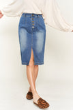 Denim button down front midi skirt JBJ1077