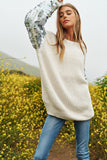 Sequin Sleeve Sweater Knit Tunic Top