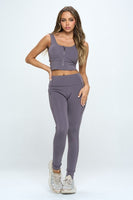 Zip Up Crop Sports Tank Top Set