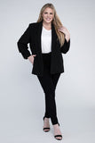 Plus Size Shawl Lapel Blazer