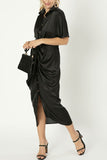 Satin wrap dress