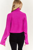 Mock neck wide sleeves top