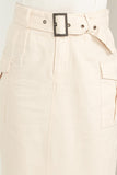 Professional Poise Buckled Belt Cargo Skirt