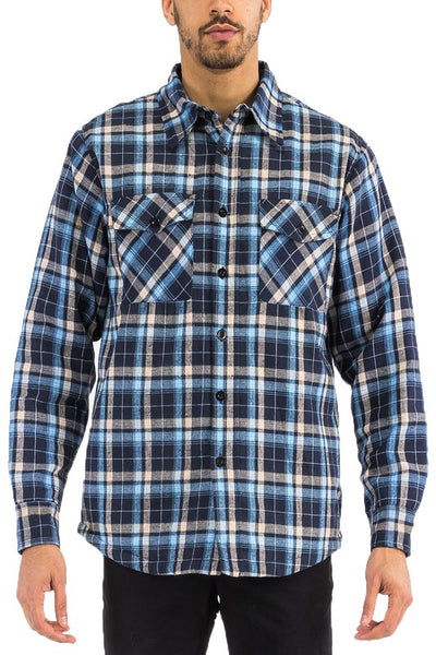 Mens Quilted Padded Flannel