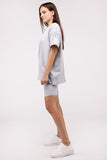 Cotton Round Neck Top & Biker Shorts Set