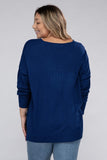 Plus Size Garment Dyed Front Seam Sweater