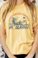 Happiness Comes In Waves Surf Graphic Tee