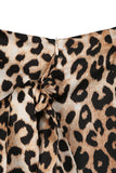 Satin leopard tie skirt