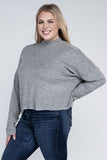 Plus Size Drop Shoulder Long Sleeve Top