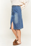 Denim button down front midi skirt JBJ1077