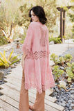 Crochet Open Patch Longline Kimono