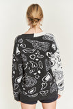 Heart paisley and Color block cardigan